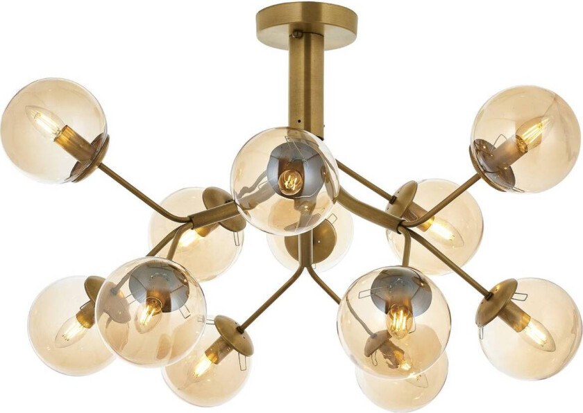 Taklampe AV-4286-12E, 12 lyskilder, antikk gull