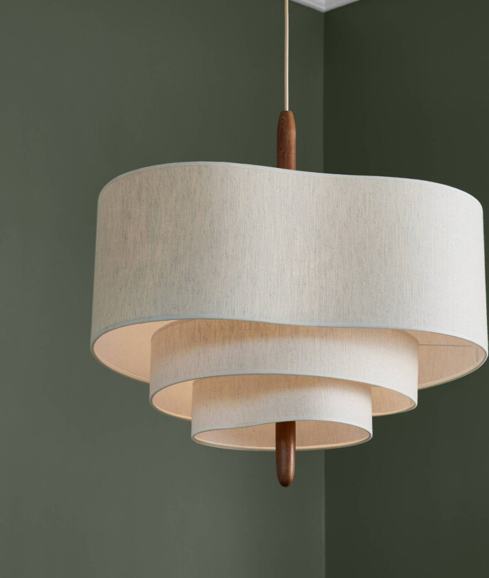 Pebble hengelampe i tekstil, kremfarget Ø 58 cm