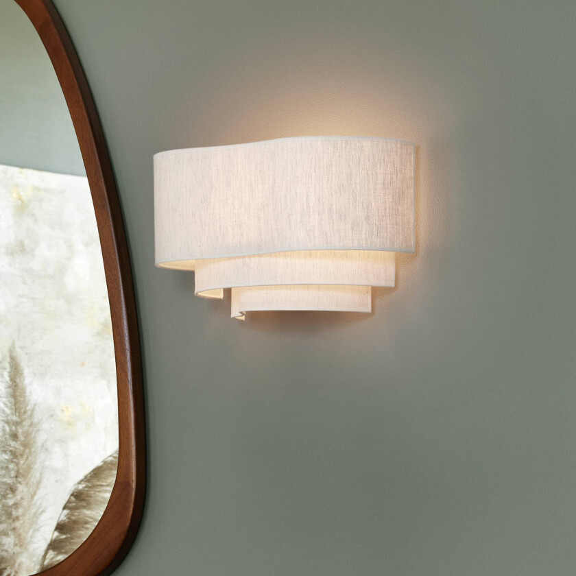 Pebble tekstil-vegglampe, krem