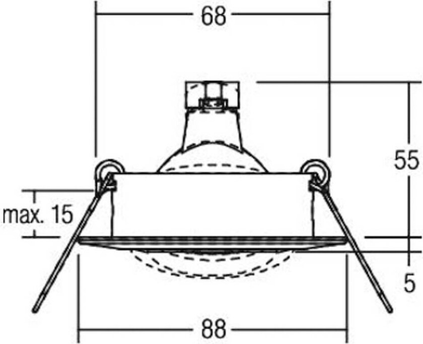 Breena-R innfelt GX5.3 rund svart matt