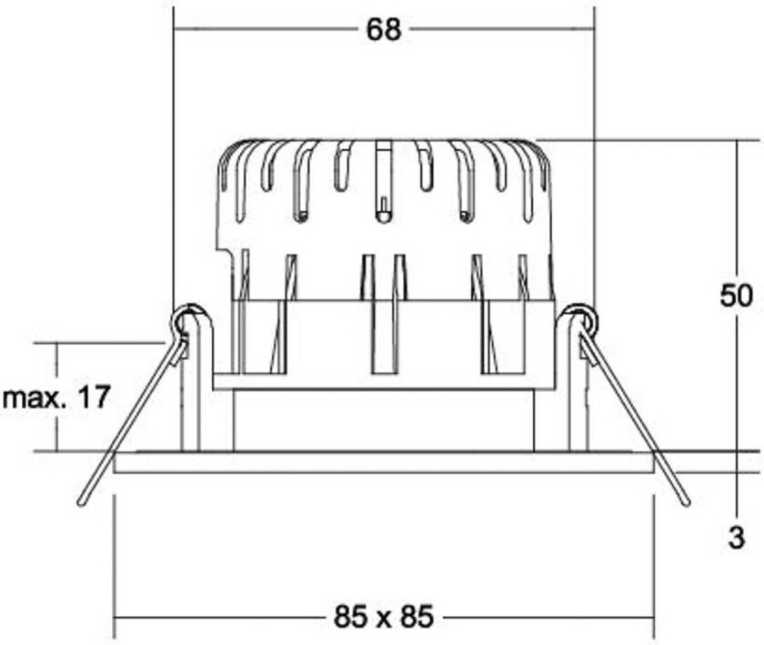 BB21 IP65 innfelt RC driver kantet nikkel