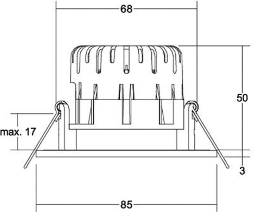 BB20 IP65 innfelt RC-driver kantet hvit