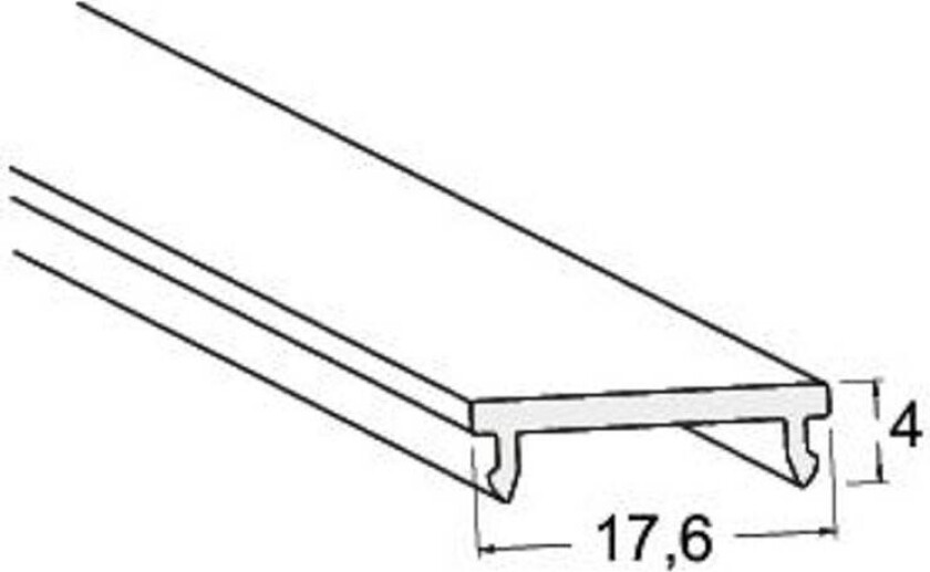 One click-deksel, opal, lengde 3 meter