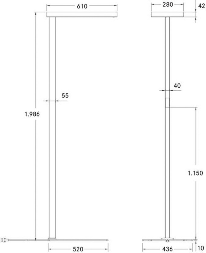 Mikol LED-gulvlampe med indirektedel