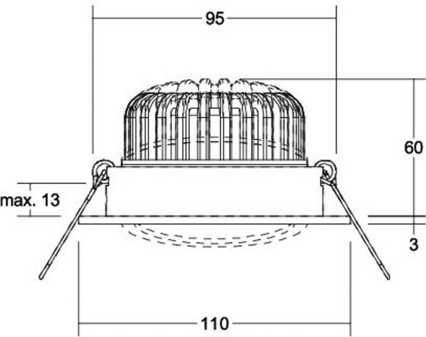 Kerby-R LED-downlight, 3 000 K, hvit