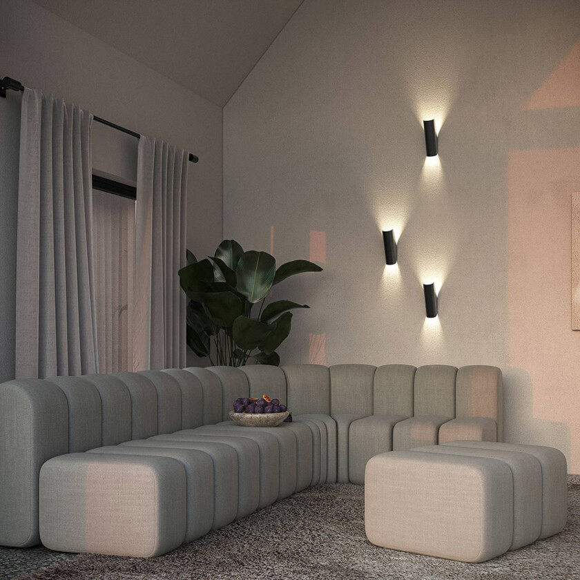 Notta vegglampe, svart