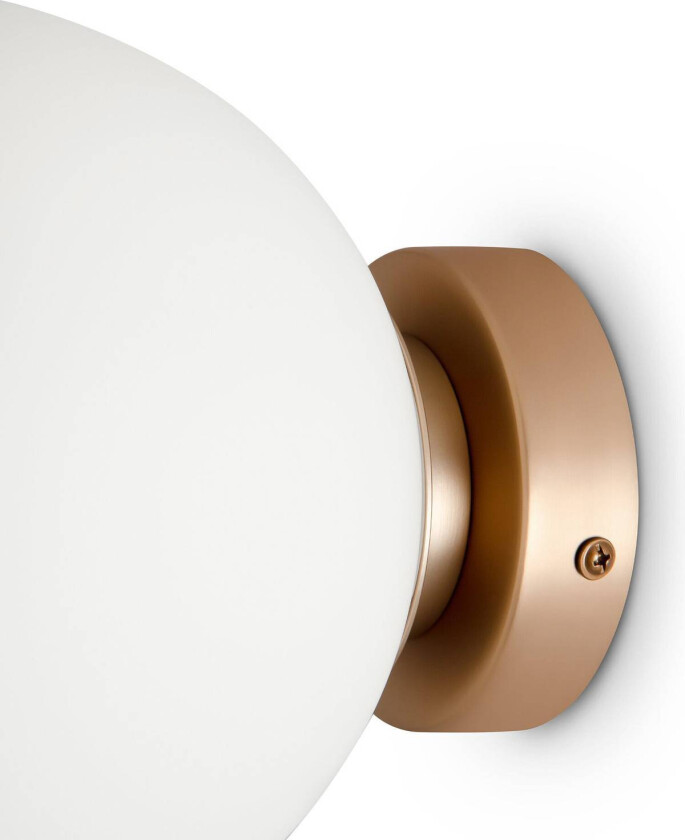 Basic form vegglampe, hvit/gull