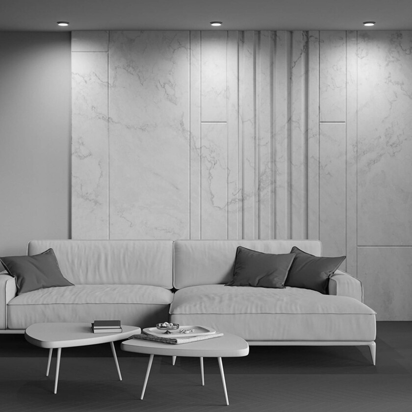 Hoop innfelt lampe, rund, svart