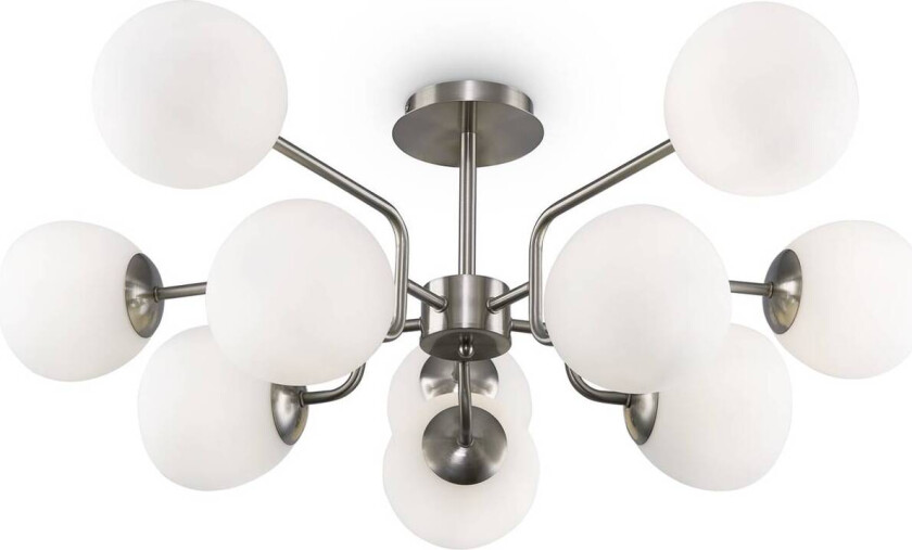 Erich taklampe, 10 lys, nikkel