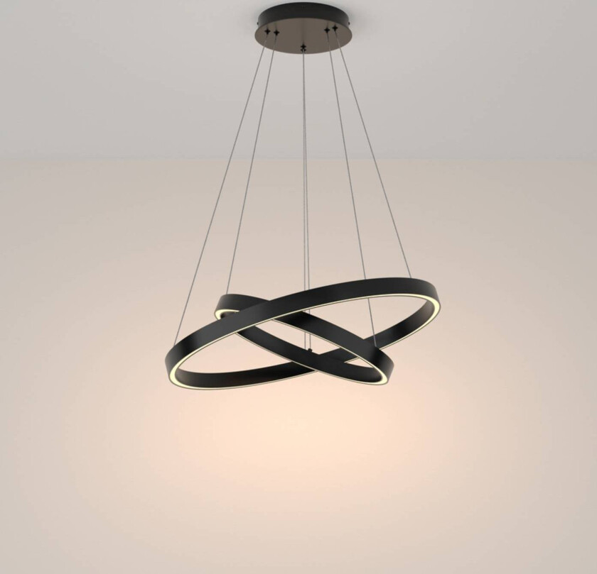 Rim hengelampe 830 2 ringer Ø 60 cm sort