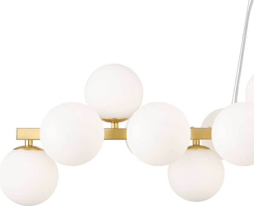 Dallas pendellampe, 25-lys, lang, gull