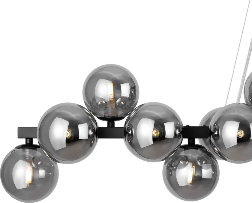 Dallas pendellampe 25-lys, lang, svart