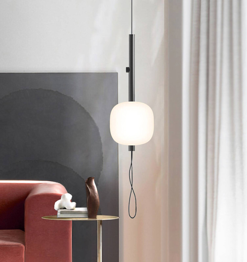 LED-pendellampe Motus av glass, svart