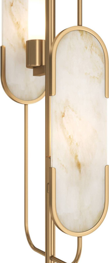 Marmo gulvlampe, gullfarge/naturstein