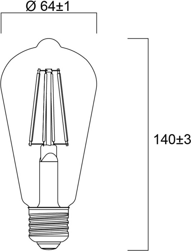E27 filament LED ST64 4W 2 700 K 840 lm