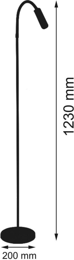 LED-gulvlampe Rocco, matt nikkel fleksibel arm rød