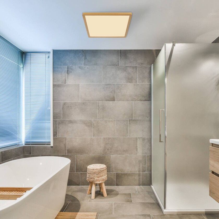 LED-taklampe Sapana, lengde 29,5 cm messing