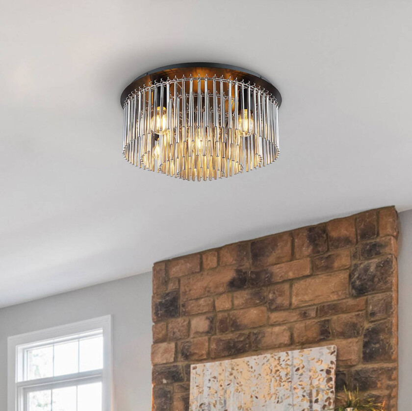 Gorley taklampe med pendel i glass, Ø 50 cm