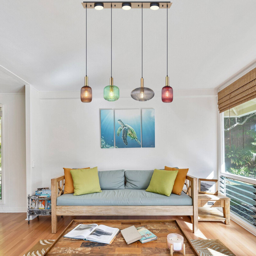 Pendellampe Normy, 4 lyskilder lengde 115 cm