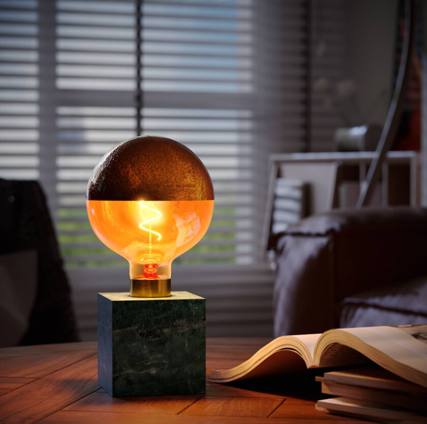 Square Marble bordlampe, grønn