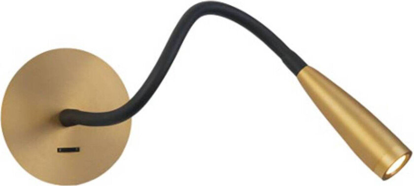 LED-leselampe H63 med fleksibel arm, matt messing