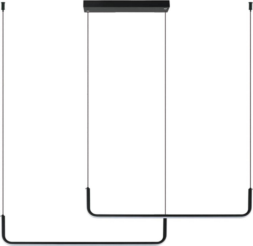 LED-pendellampe 22010, matt svart, 2 lyskilder