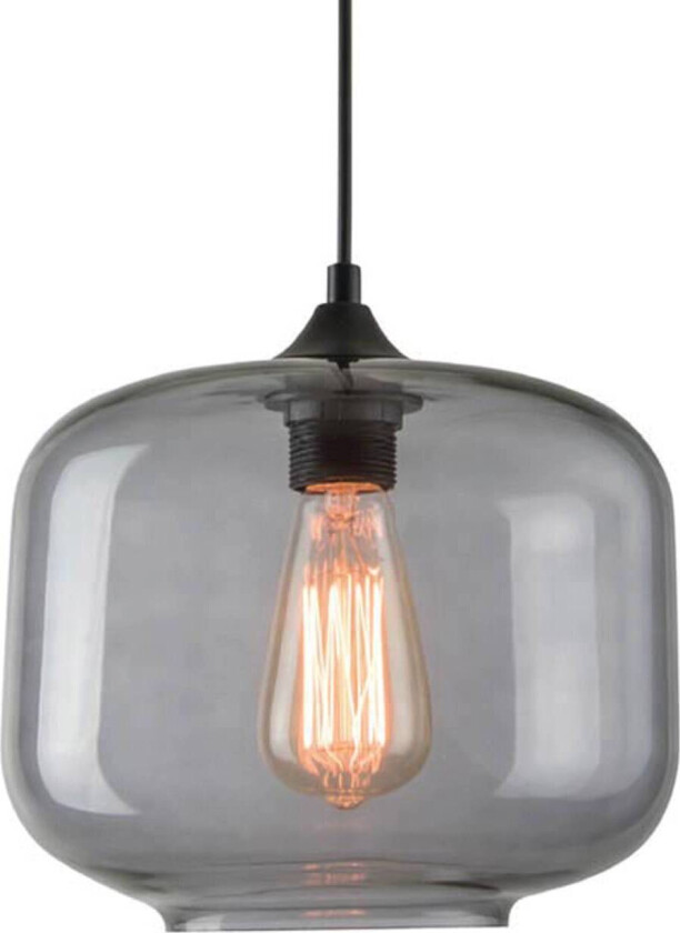 Hengelampe 14102 av glass, røykgrå, Ø 24 cm