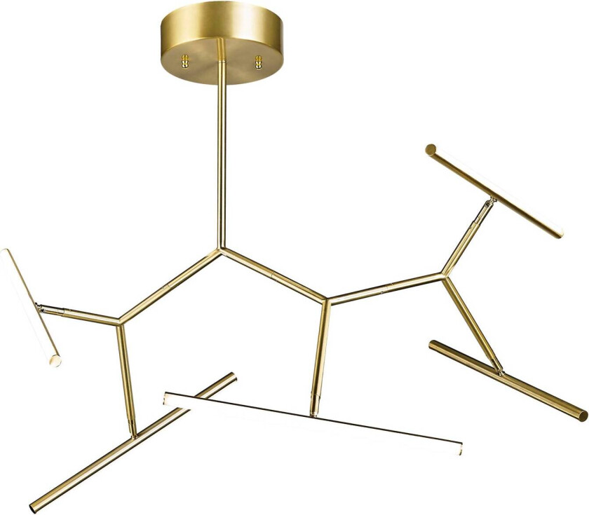 LED-taklampe 2071, 5 lyskilder, 90 cm, gull