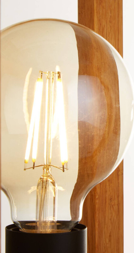 Firkantet bordlampe laget av bambus