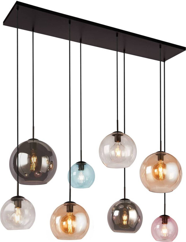 Hengelampe Mardi Gras II, 8 lyskilder, lineær