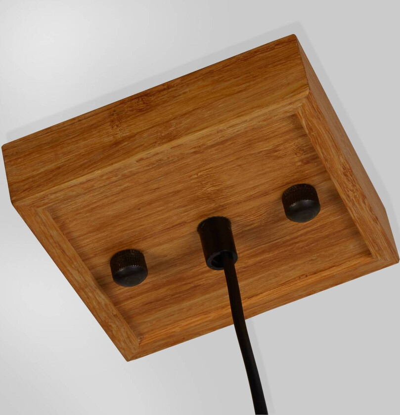 Firkantet hengelampe, 30 cm høy, bambus, E27
