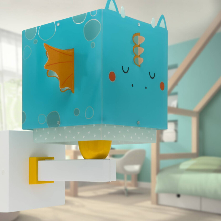 Little Dragon vegglampe med støpsel