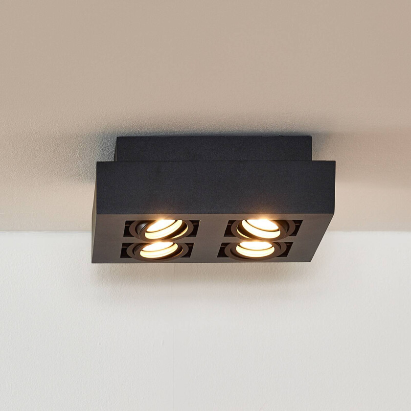 Downlight Xirax, 4 lyskilder, svart
