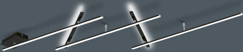 Svingbar LED-taklampe Indira, dimmer, svart