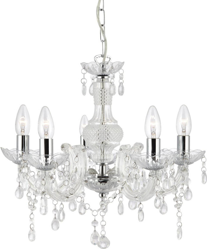 Lysekrone Marie Therese, klar, 5 lyskilder