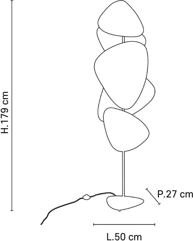Screen gulvlampe papir hvit høyde 179cm