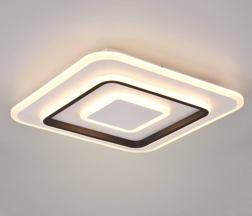 LED-taklampe Jora kantet, 39,5 x 39,5 cm