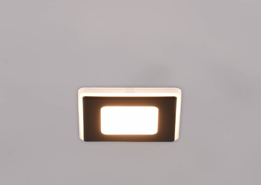 Innfelt LED-lampe Nimbus IP44 8,5x8,5cm 830 svart