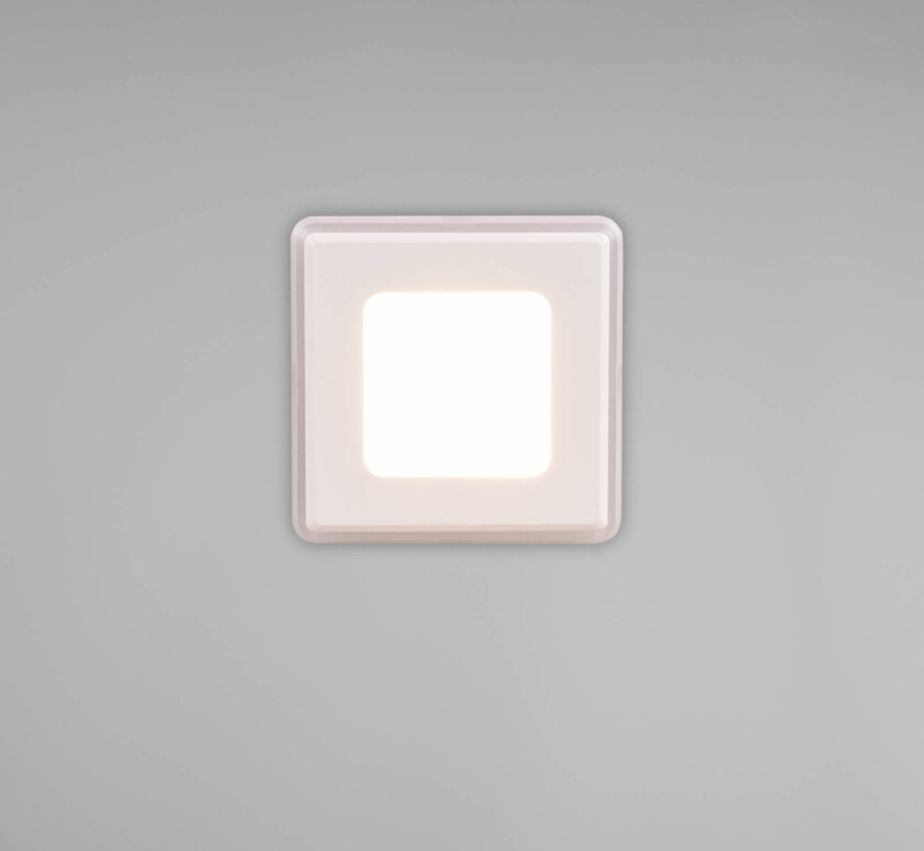 Innfelt LED-lampe Nimbus IP44 8,5x8,5cm 830 hvit