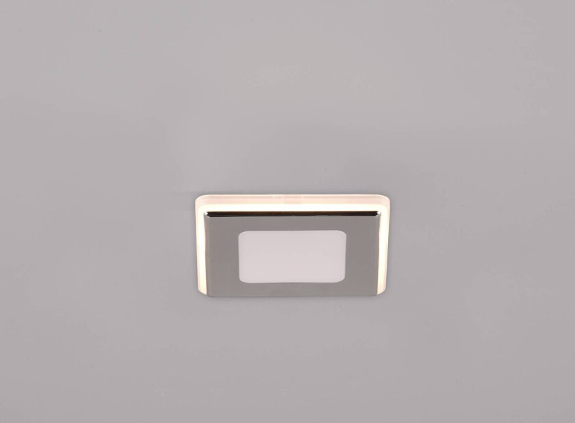 Innfelt LED-lampe Nimbus IP44 8,5x8,5cm 830 krom