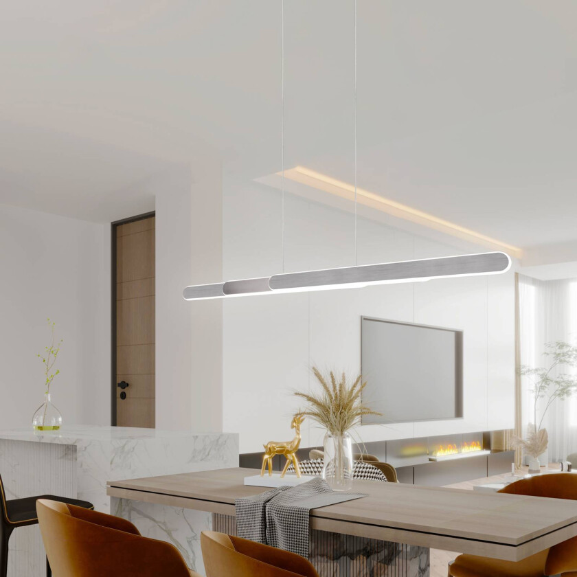 LED-hengelampe Helios uttrekkbar dim CCT alu