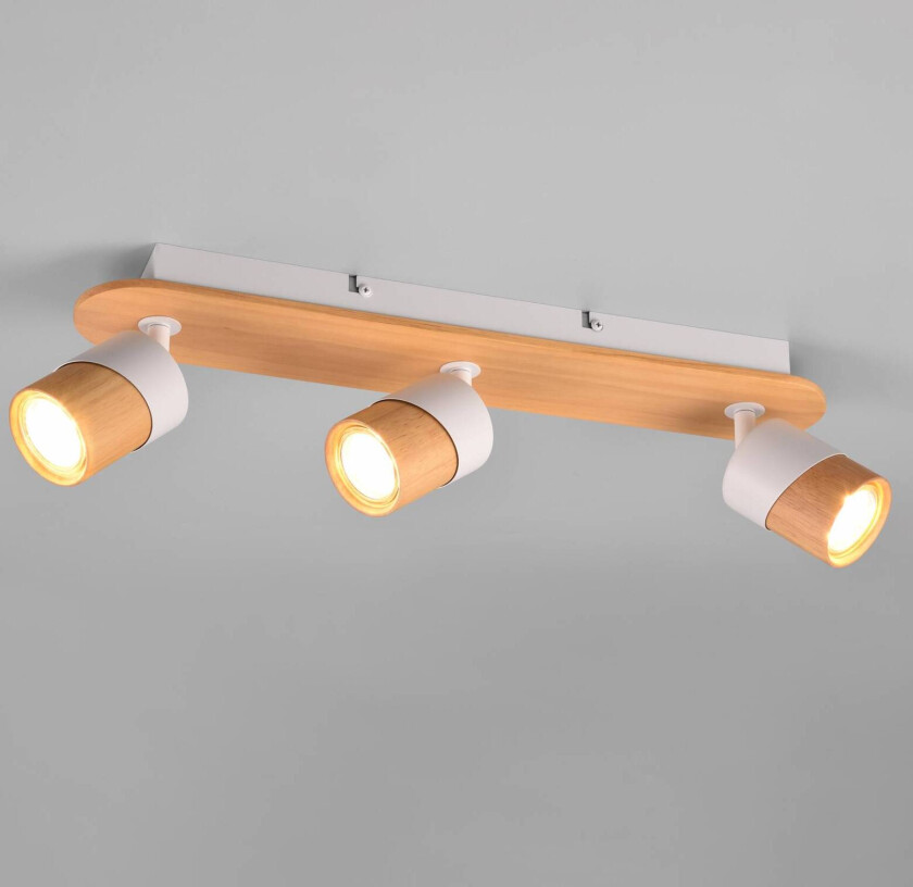 Downlight Aruni av tre, 3 lyskilder hvit