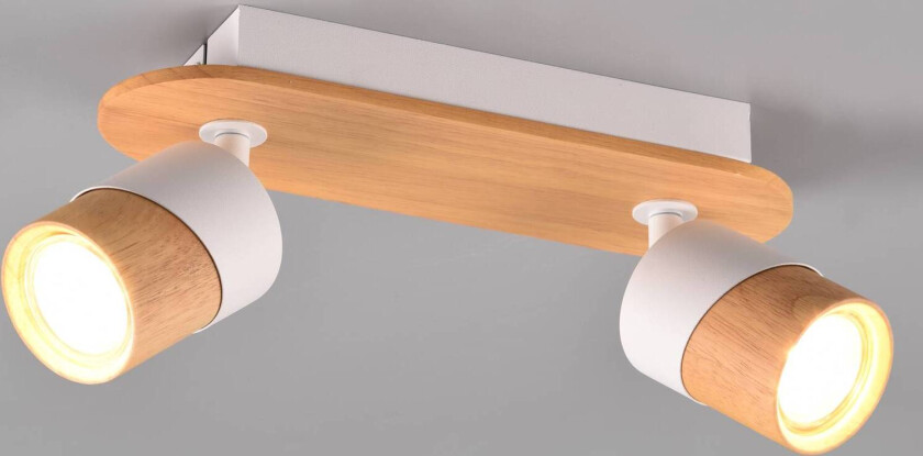 Downlight Aruni av tre, 2 lyskilder hvit