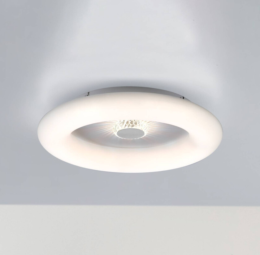 LED-taklampe Vertigo, CCT, hvit, Ø 50 cm