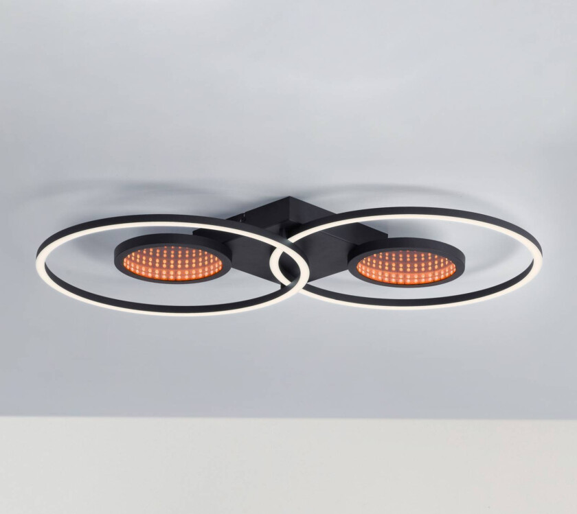 LED-taklampe Tunel, fjernkontroll, CCT, RGB