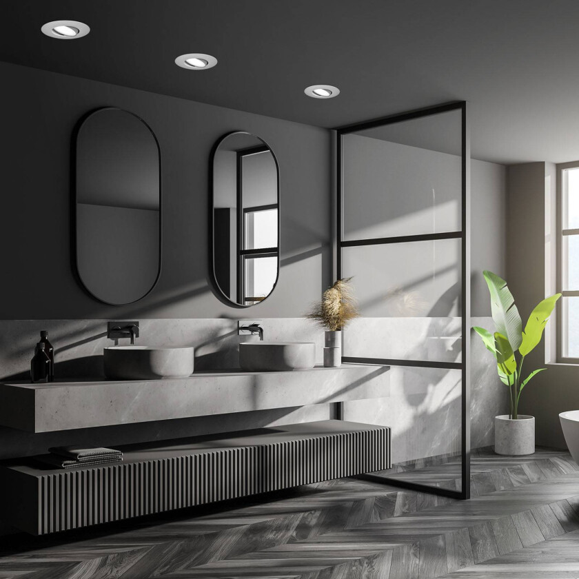 LED-downlight 7597 3stk IP65 4 000 K matt krom