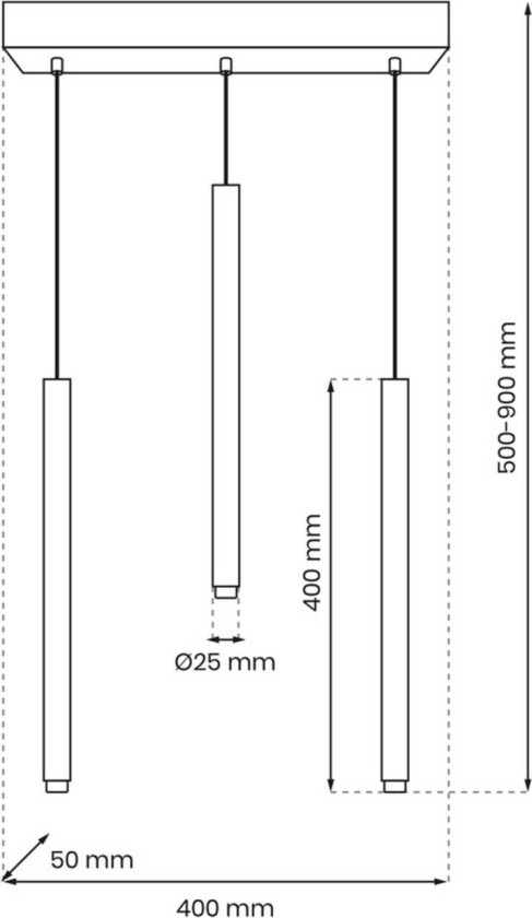 Hengelampe Monza, svart/gull, 3 lyskilder