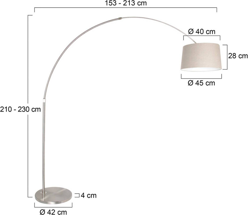 Buet gulvlampe Sparkling Light sølv/gjørme