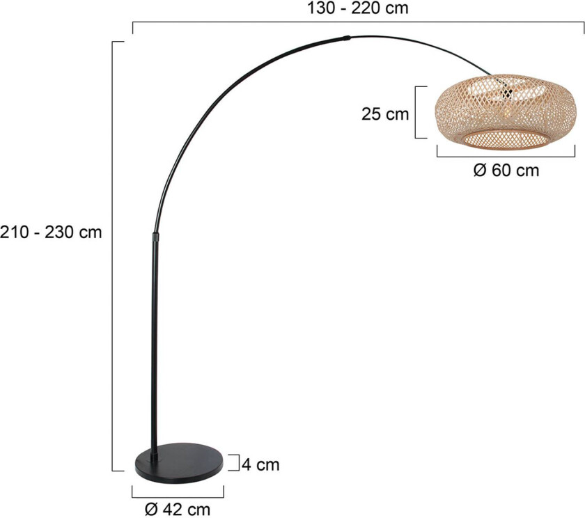 Buet gulvlampe Sparkled Light svart/bøk