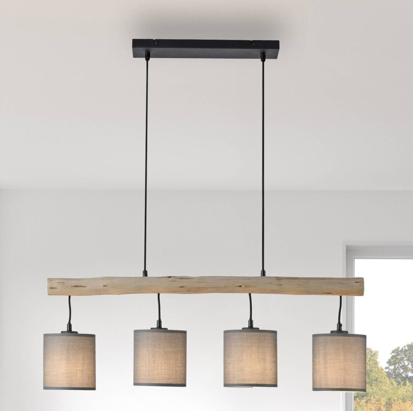 Hengelampe Green Tribu, papirskjermer, fire lamper